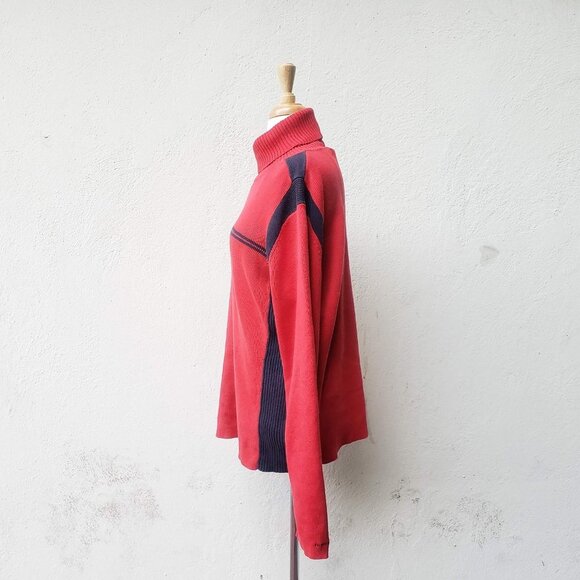 5/$100 SALE - Vintage Tommy Hilfiger Logo Ribbed Y2K Turtleneck - Picture 7 of 12